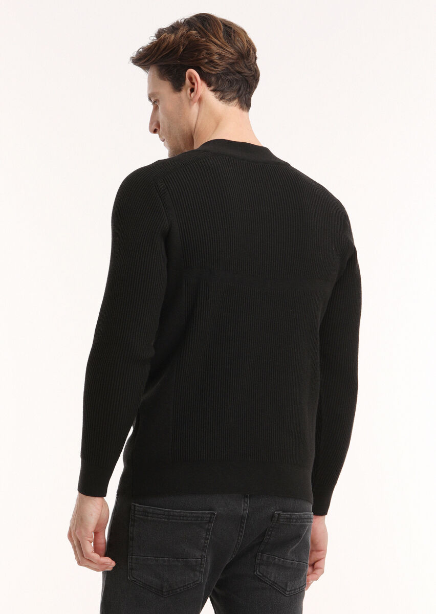 Black Knitwear Sweatshirt - 4