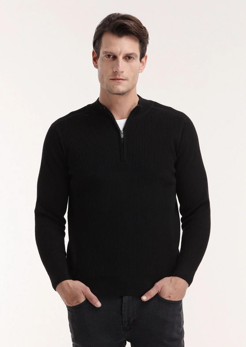 Black Knitwear Sweatshirt - 2