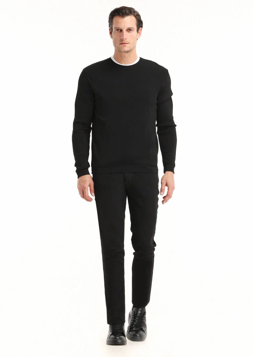 Black Knitwear Sweatshirt - 1