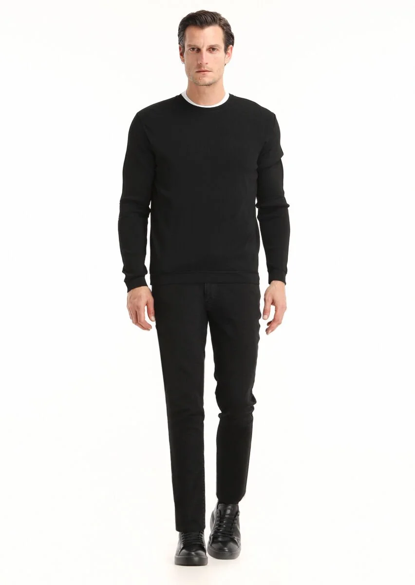 Black Knitwear Sweatshirt - 1