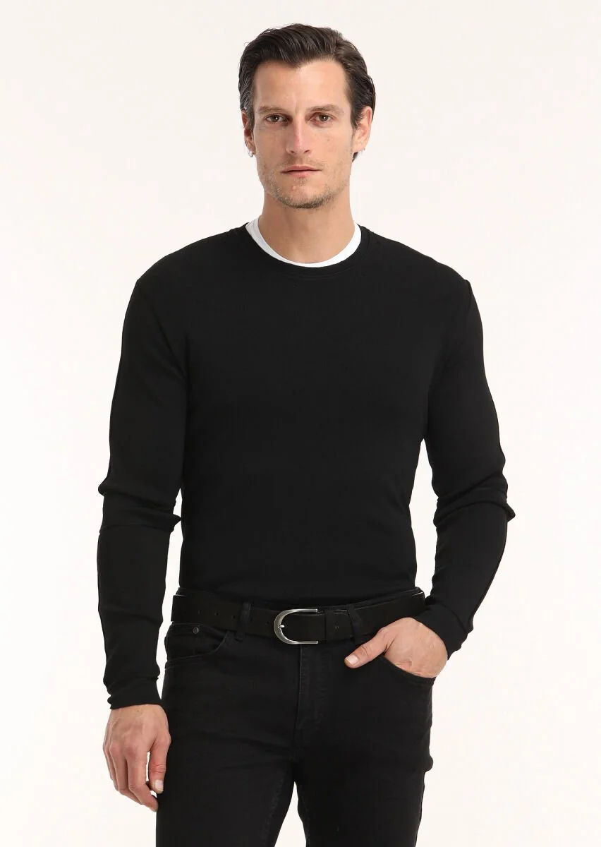 Black Knitwear Sweatshirt - 2