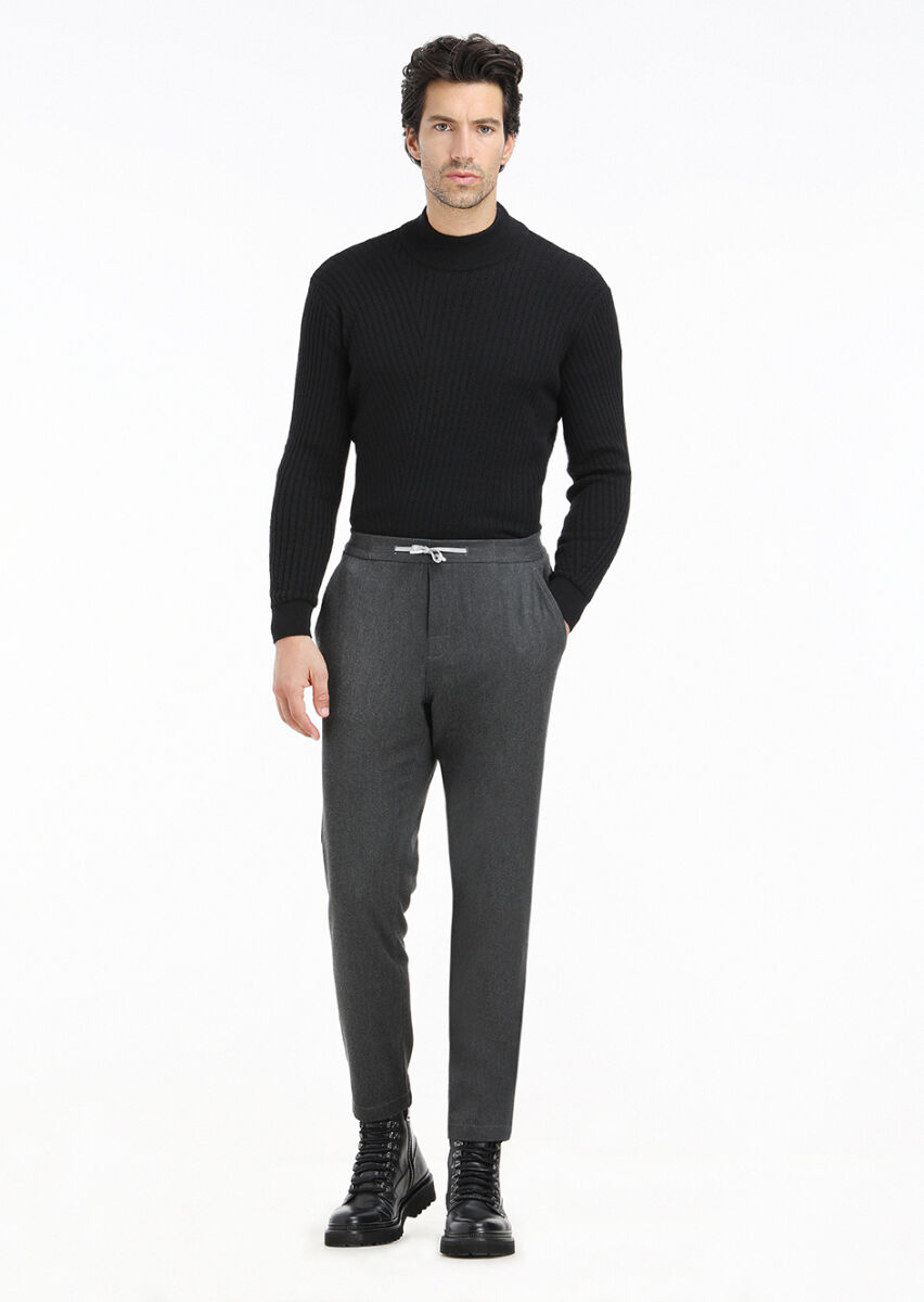 Black Knitwear Sweatshirt - 1