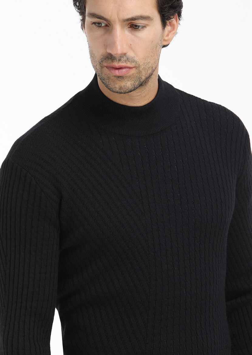 Black Knitwear Sweatshirt - 2