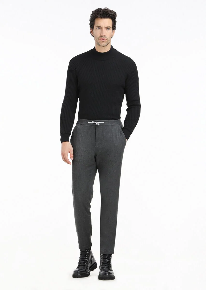 Black Knitwear Sweatshirt - 1