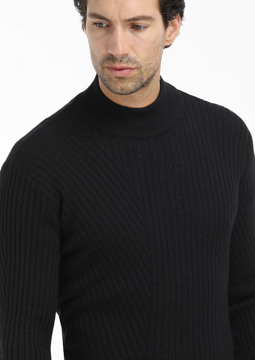 Black Knitwear Sweatshirt - 2