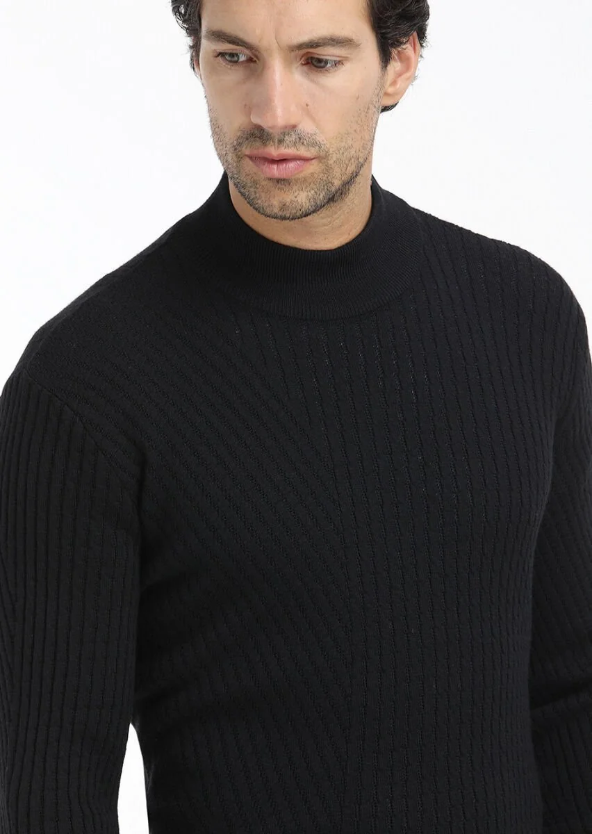 Black Knitwear Sweatshirt - 2