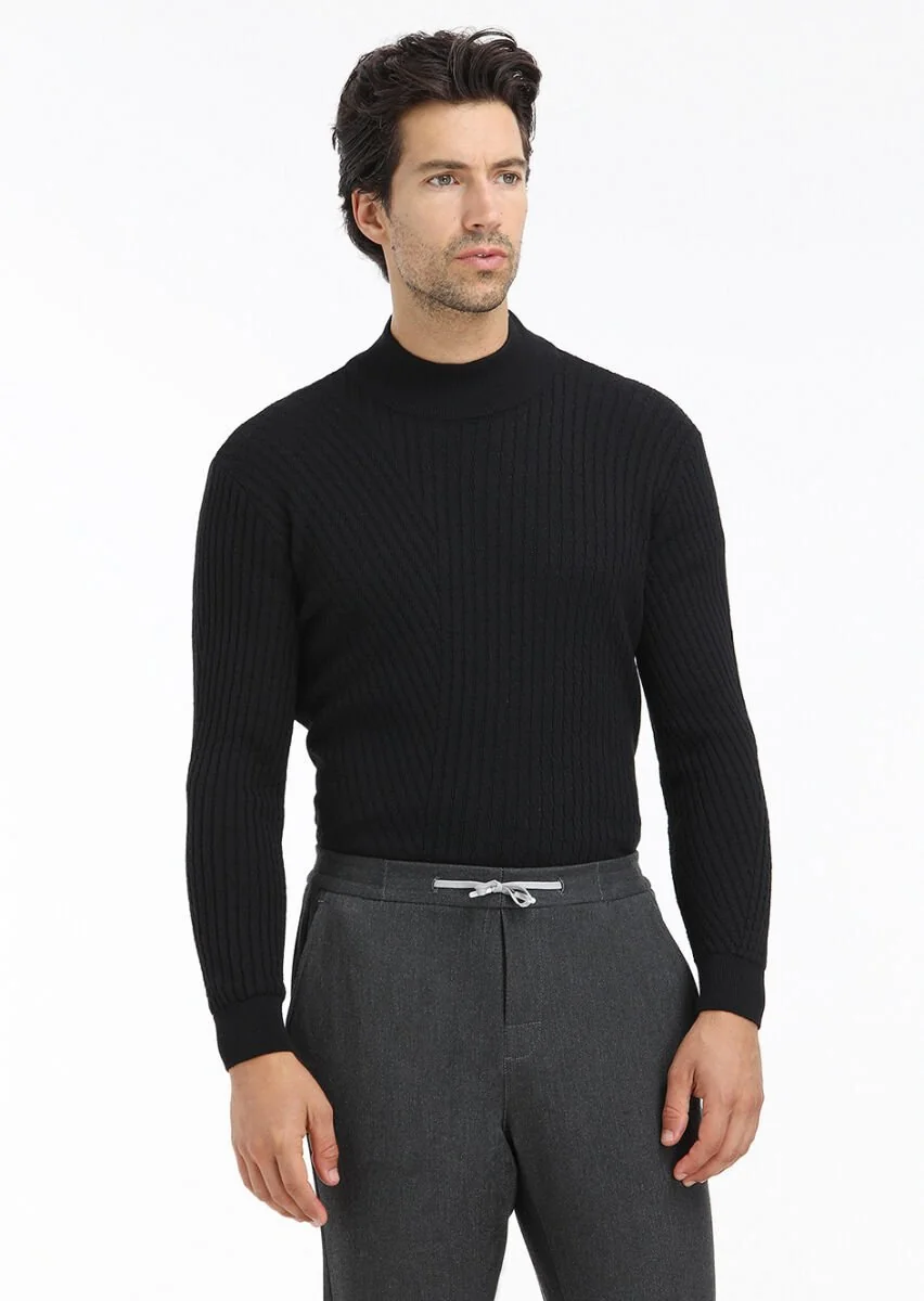 Black Knitwear Sweatshirt - 3