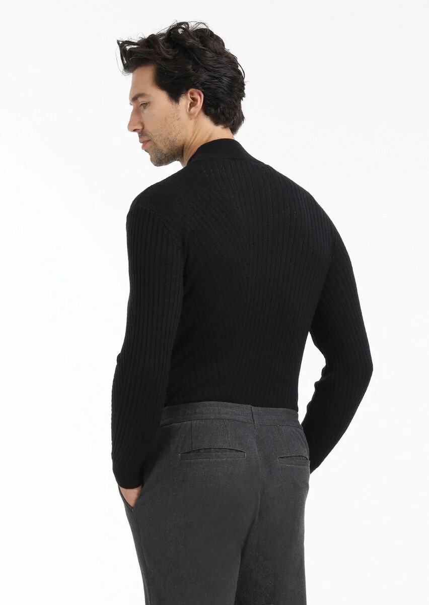Black Knitwear Sweatshirt - 5