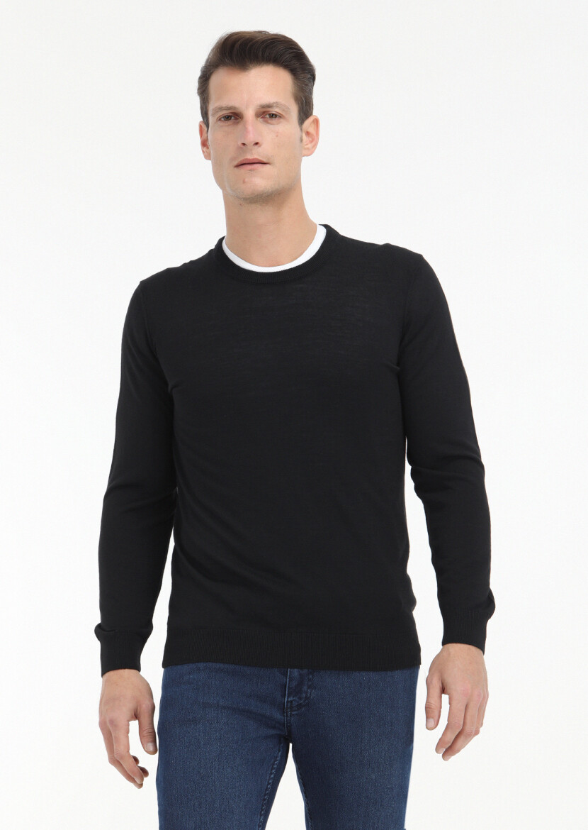 Black Knitwear Sweatshirt - 2