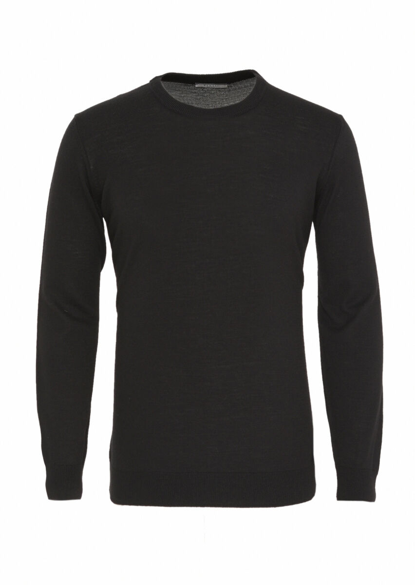 Black Knitwear Sweatshirt - 1