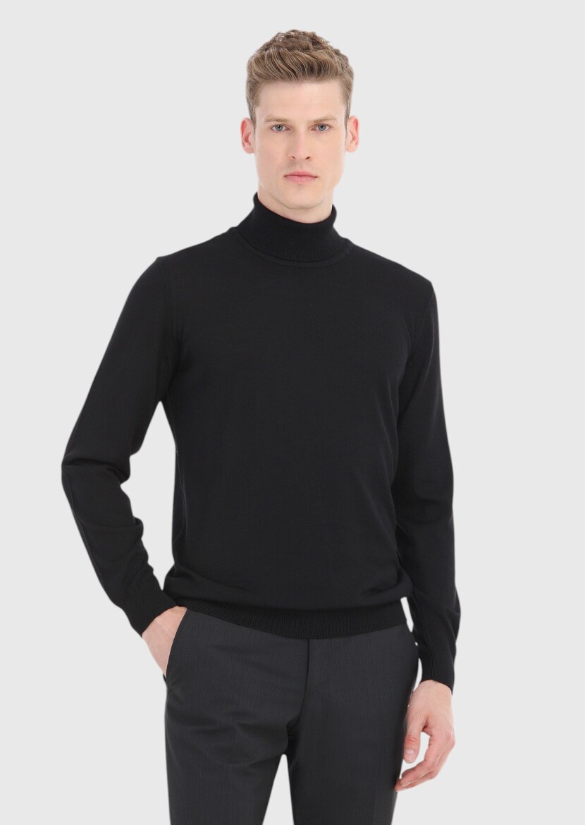 Black Knitwear Sweatshirt 