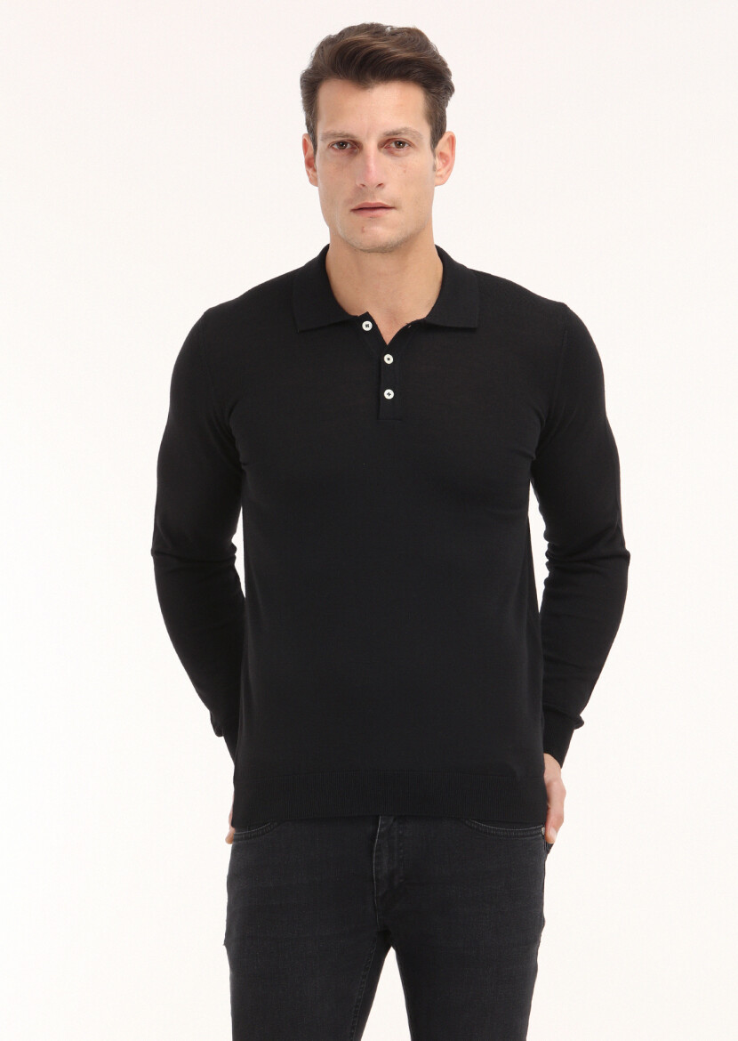 Black Knitwear Sweatshirt - 2