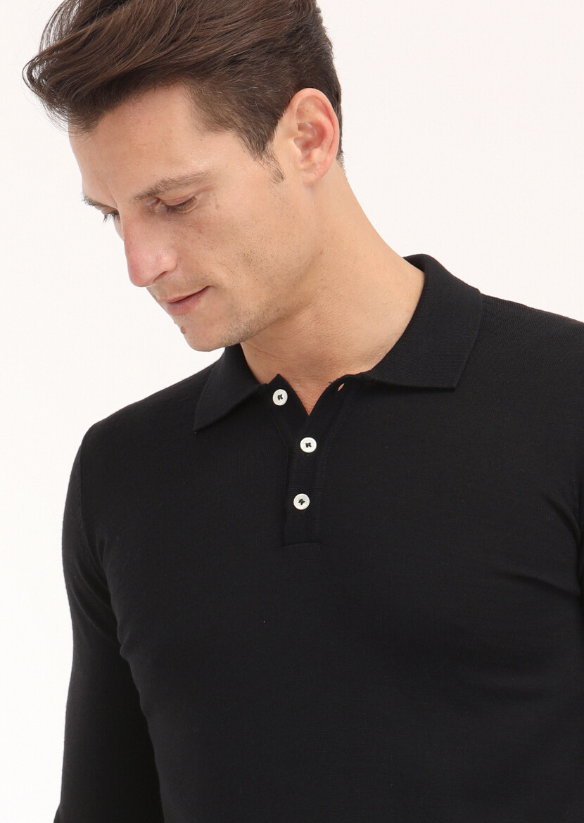 Black Knitwear Sweatshirt - 3