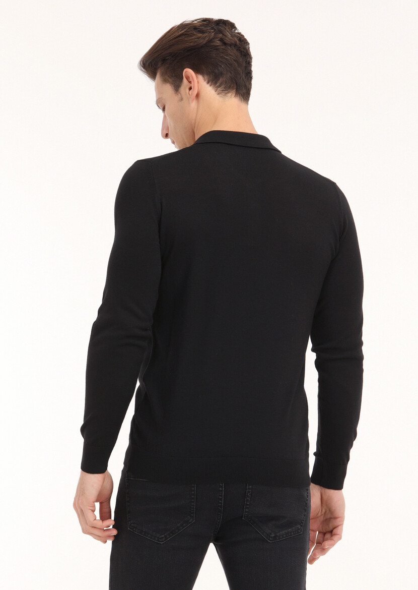 Black Knitwear Sweatshirt - 4