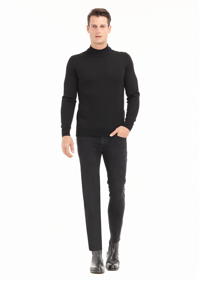 Black Knitwear Sweatshirt - 1