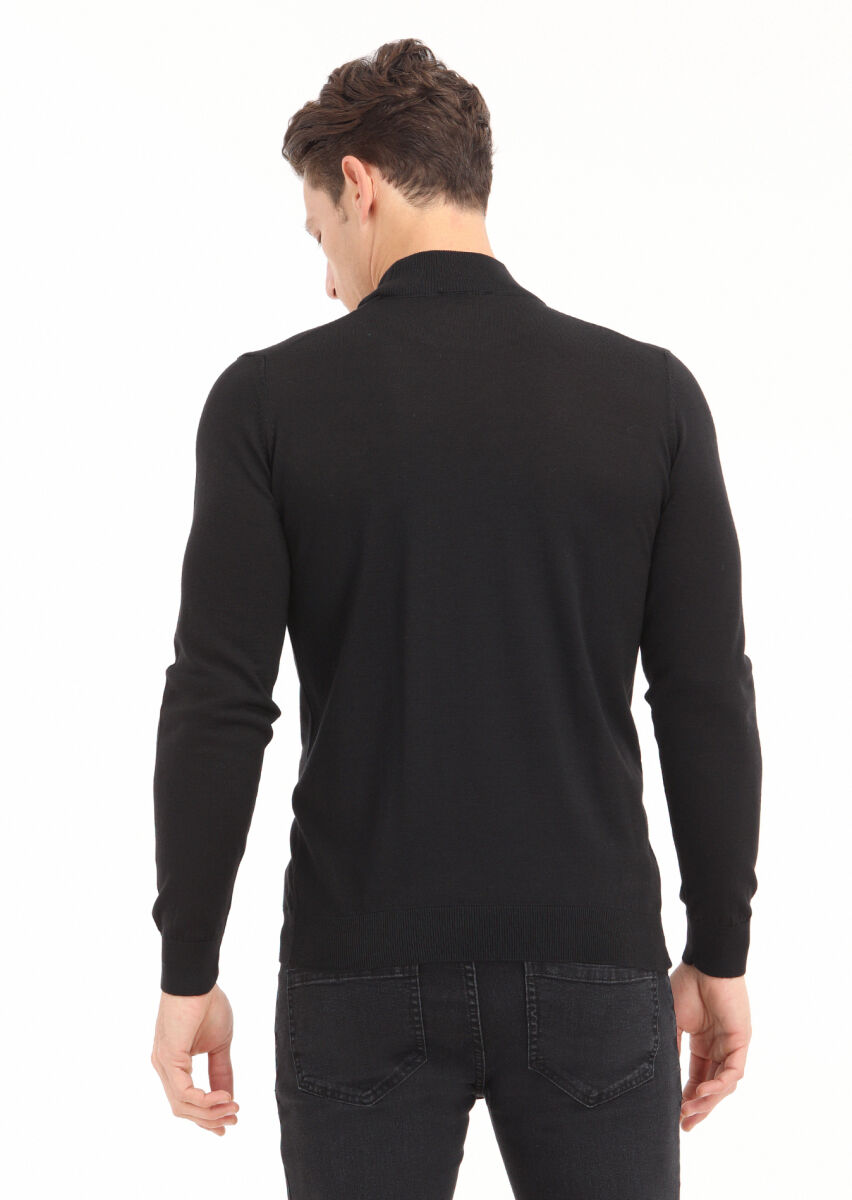 Black Knitwear Sweatshirt - 4