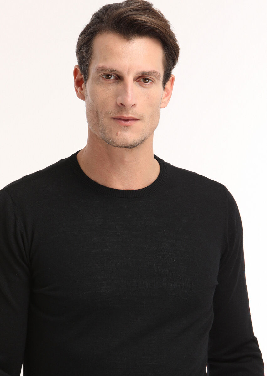 Black Knitwear Sweatshirt - 3