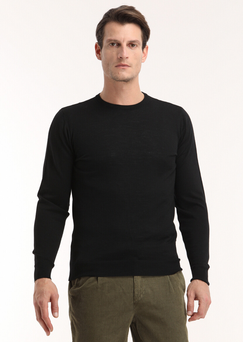 Black Knitwear Sweatshirt - 4