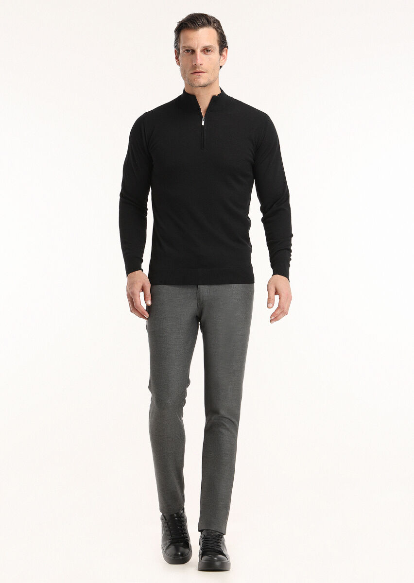 Black Knitwear Sweatshirt - 1