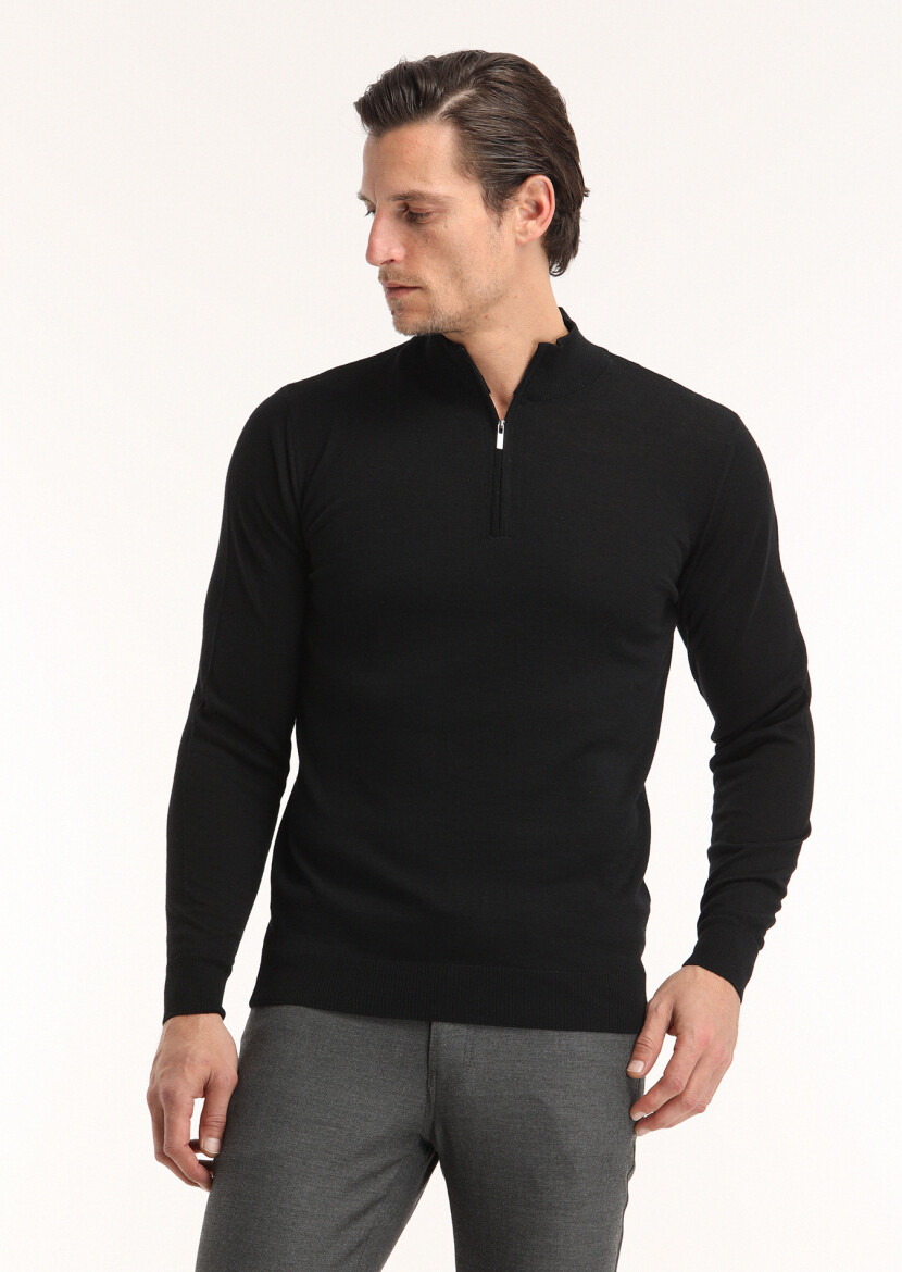 Black Knitwear Sweatshirt - 2
