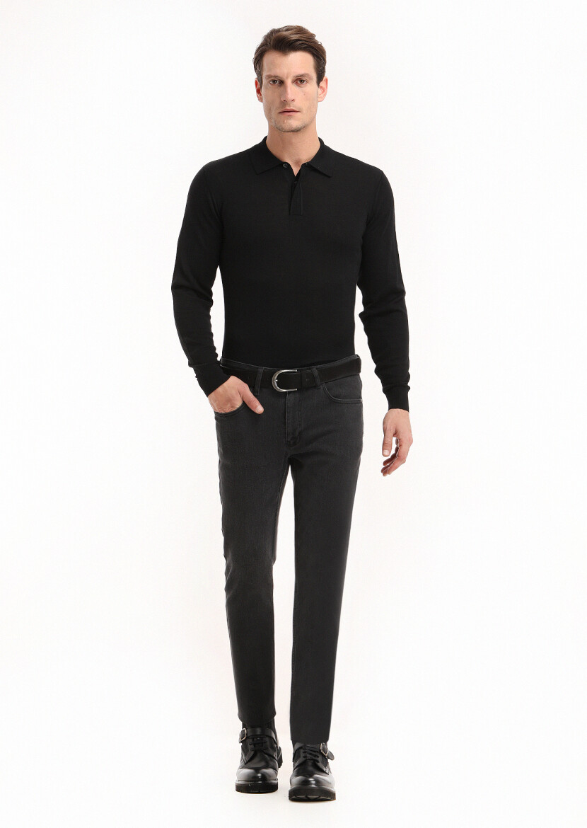 Black Knitwear Sweatshirt - 1