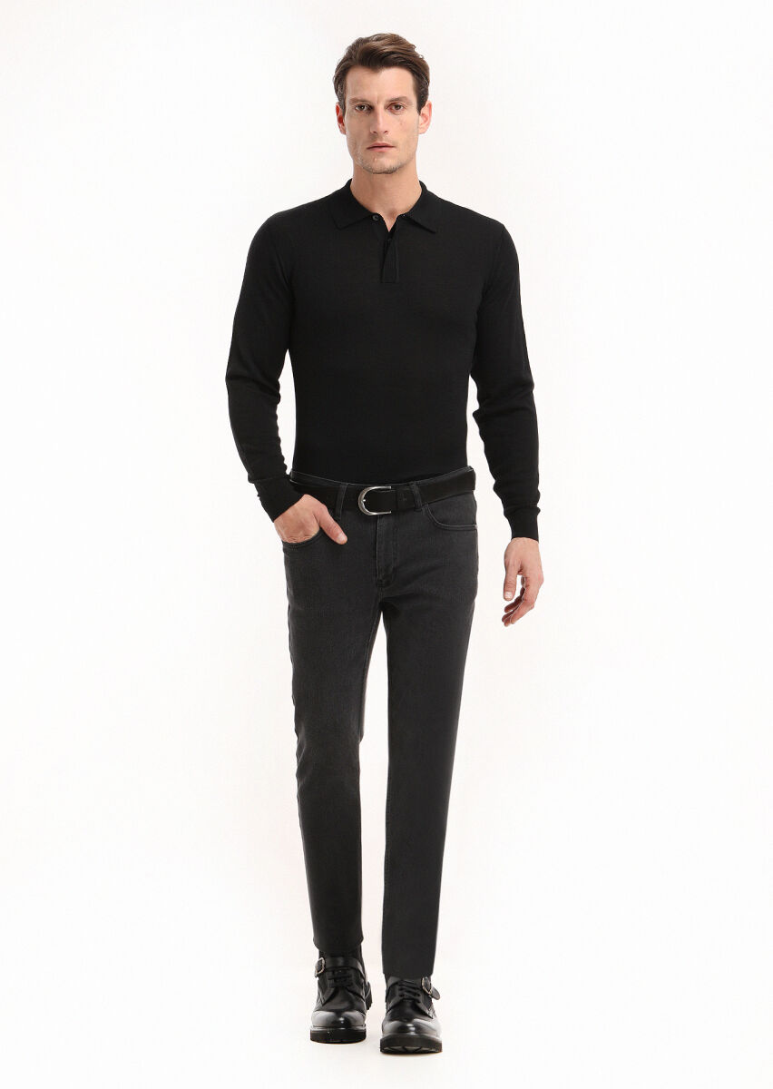 Black Knitwear Sweatshirt - 1