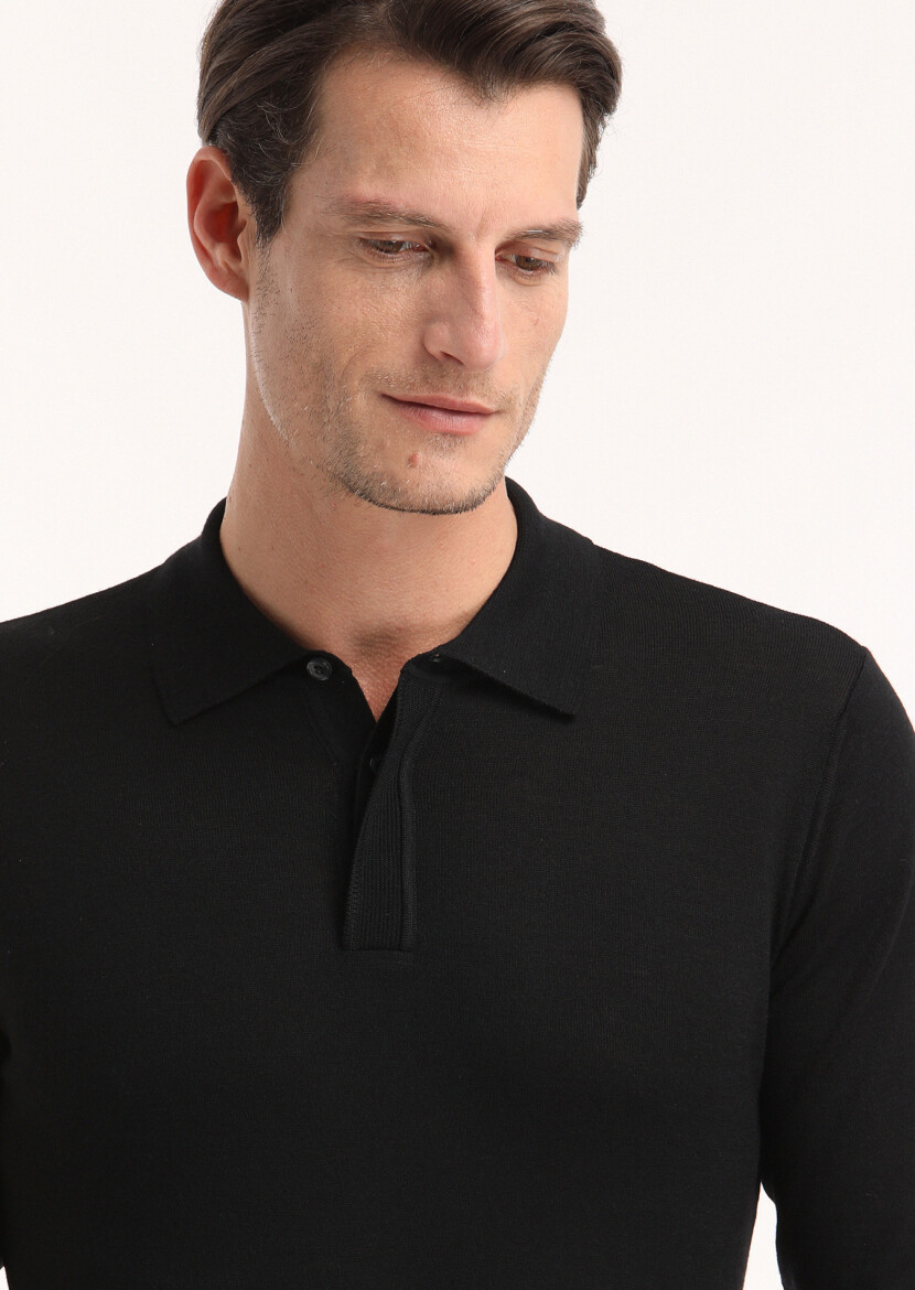 Black Knitwear Sweatshirt - 2