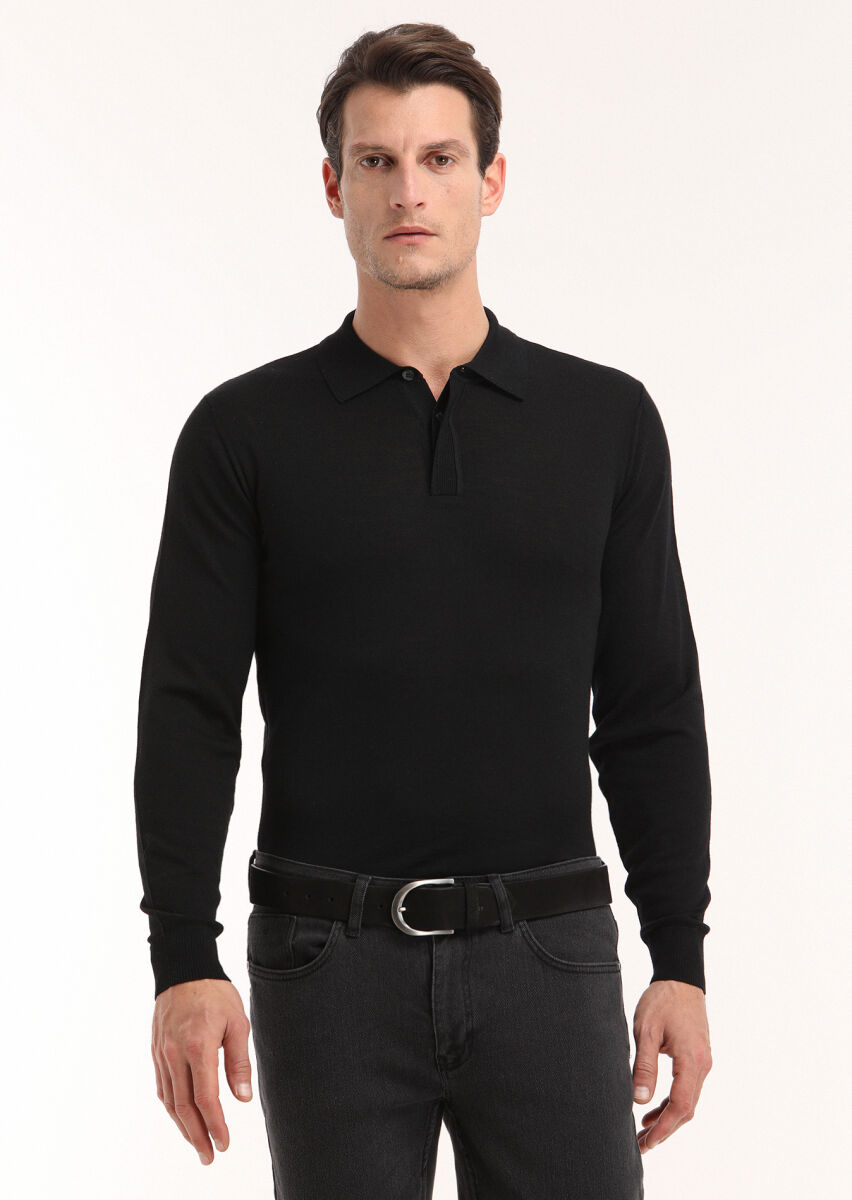 Black Knitwear Sweatshirt - 3