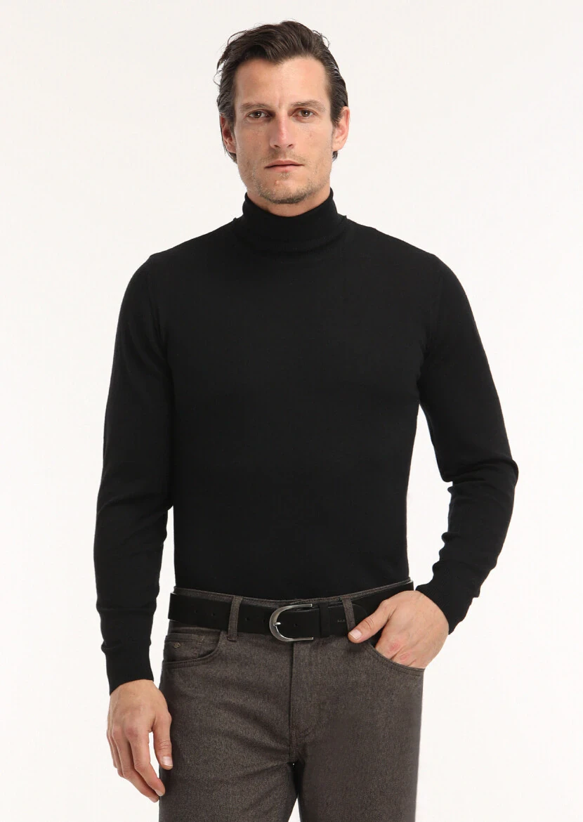 Black Knitwear Sweatshirt 