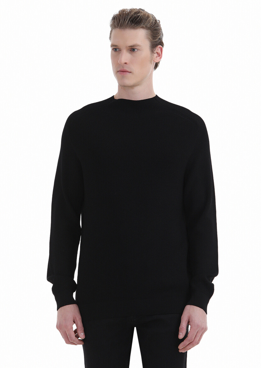 Black Knitwear Sweatshirt - 1