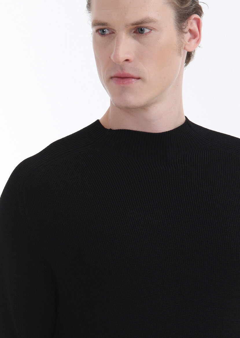 Black Knitwear Sweatshirt - 4