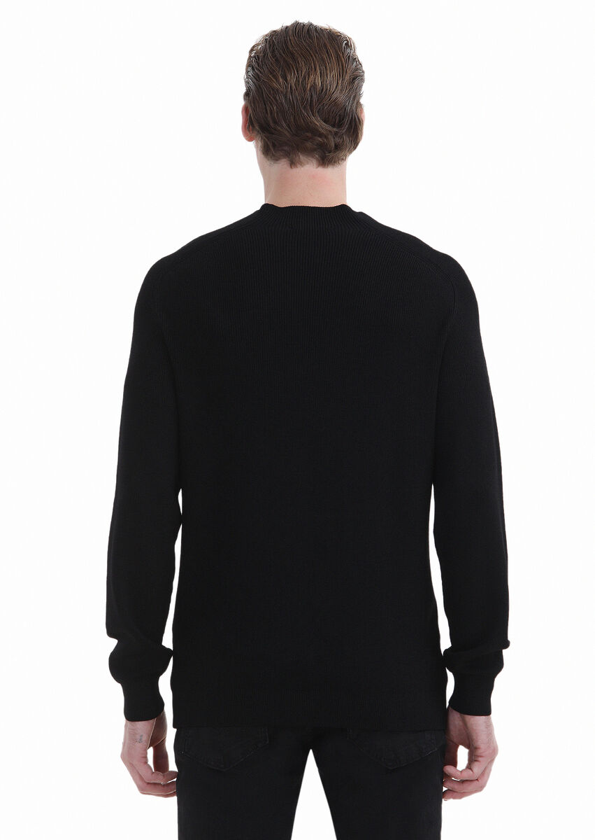 Black Knitwear Sweatshirt - 5