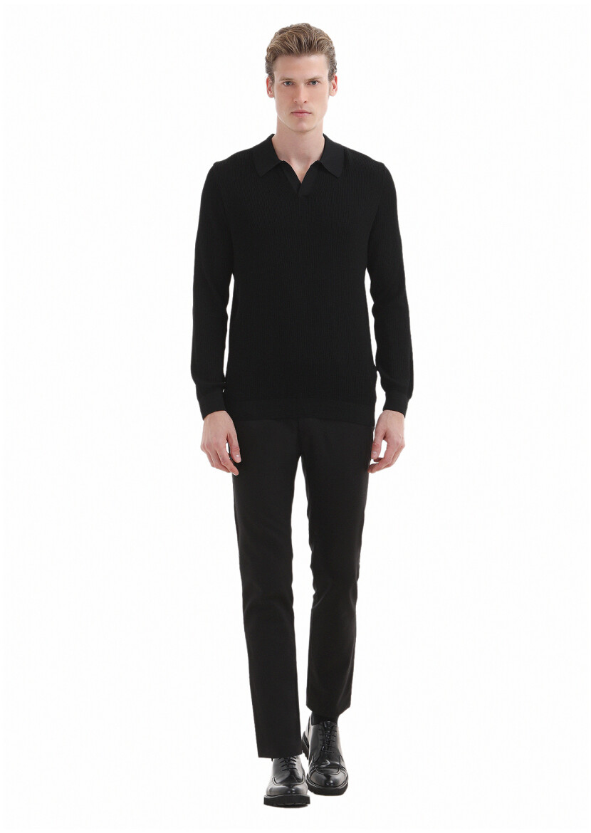 Black Knitwear Sweatshirt 