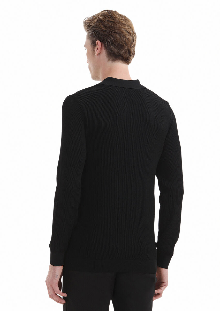 Black Knitwear Sweatshirt - 4