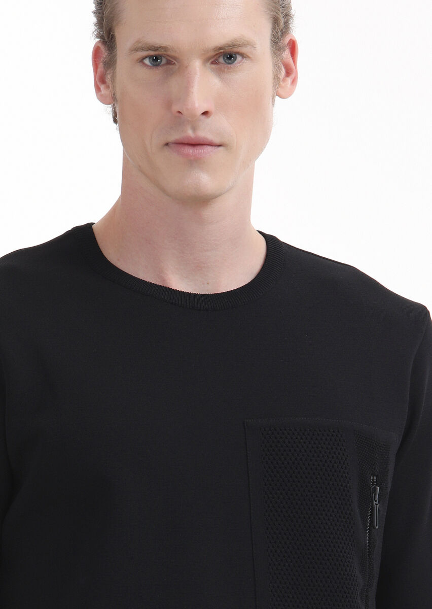 Black Knitwear Sweatshirt - 4