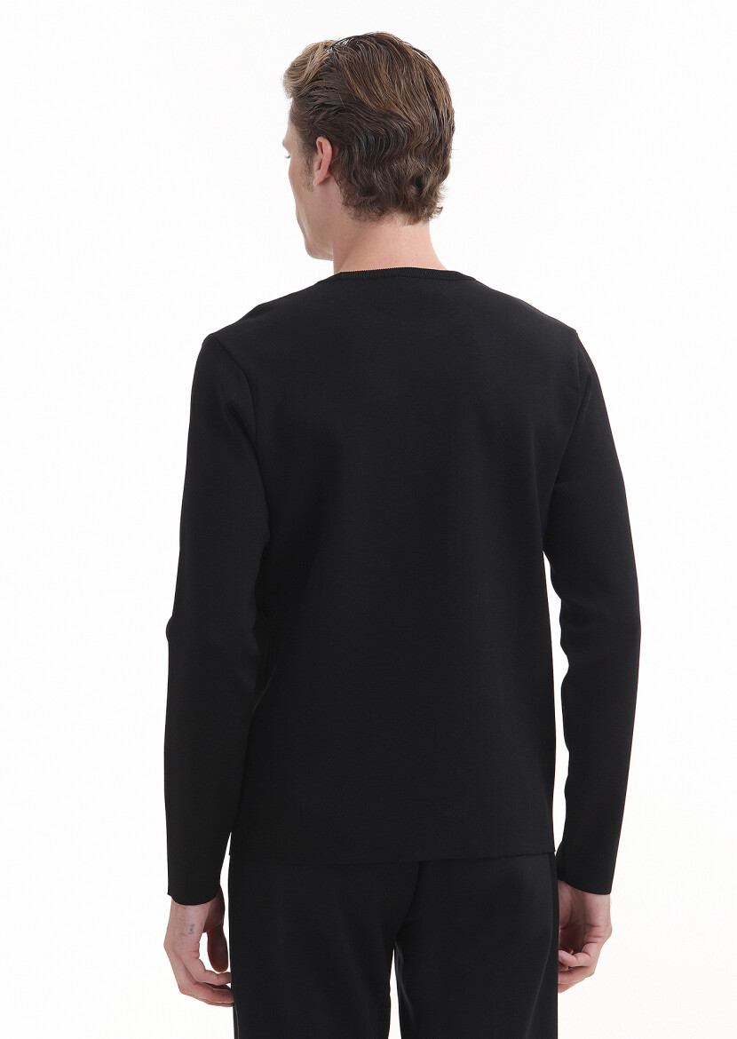 Black Knitwear Sweatshirt - 6