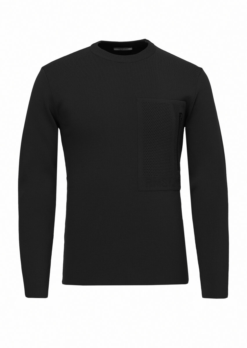 Black Knitwear Sweatshirt - 7