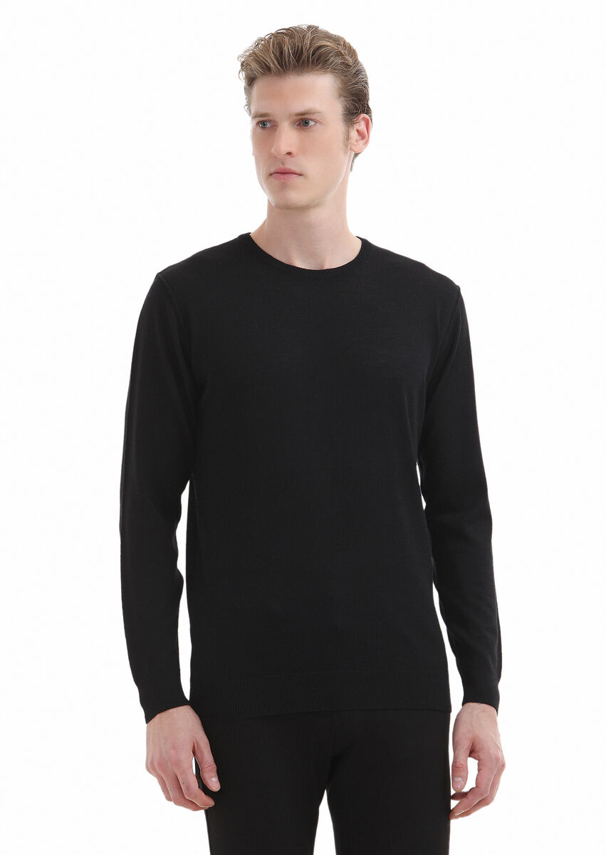 Black Knitwear Sweatshirt - 1