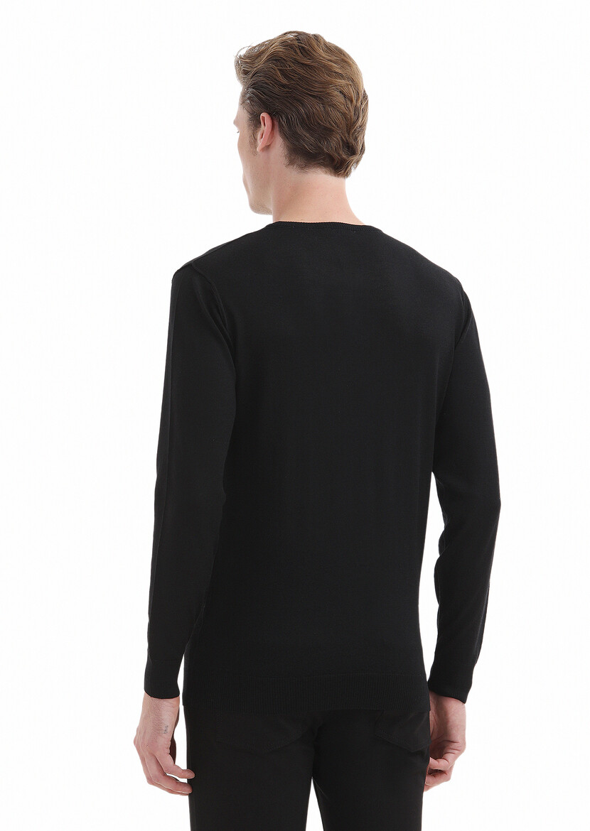 Black Knitwear Sweatshirt - 5