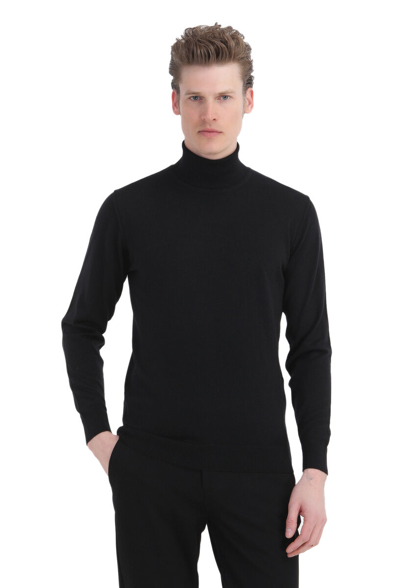 Black Knitwear Sweatshirt - 1