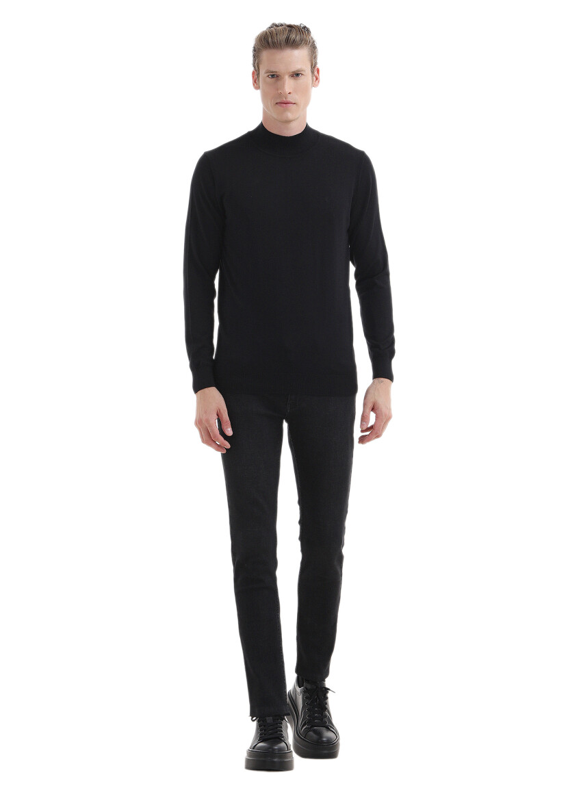Black Knitwear Sweatshirt 