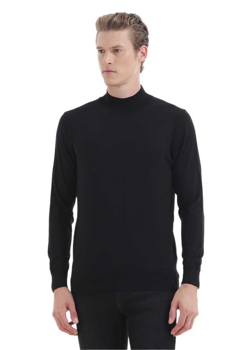 Black Knitwear Sweatshirt - 1