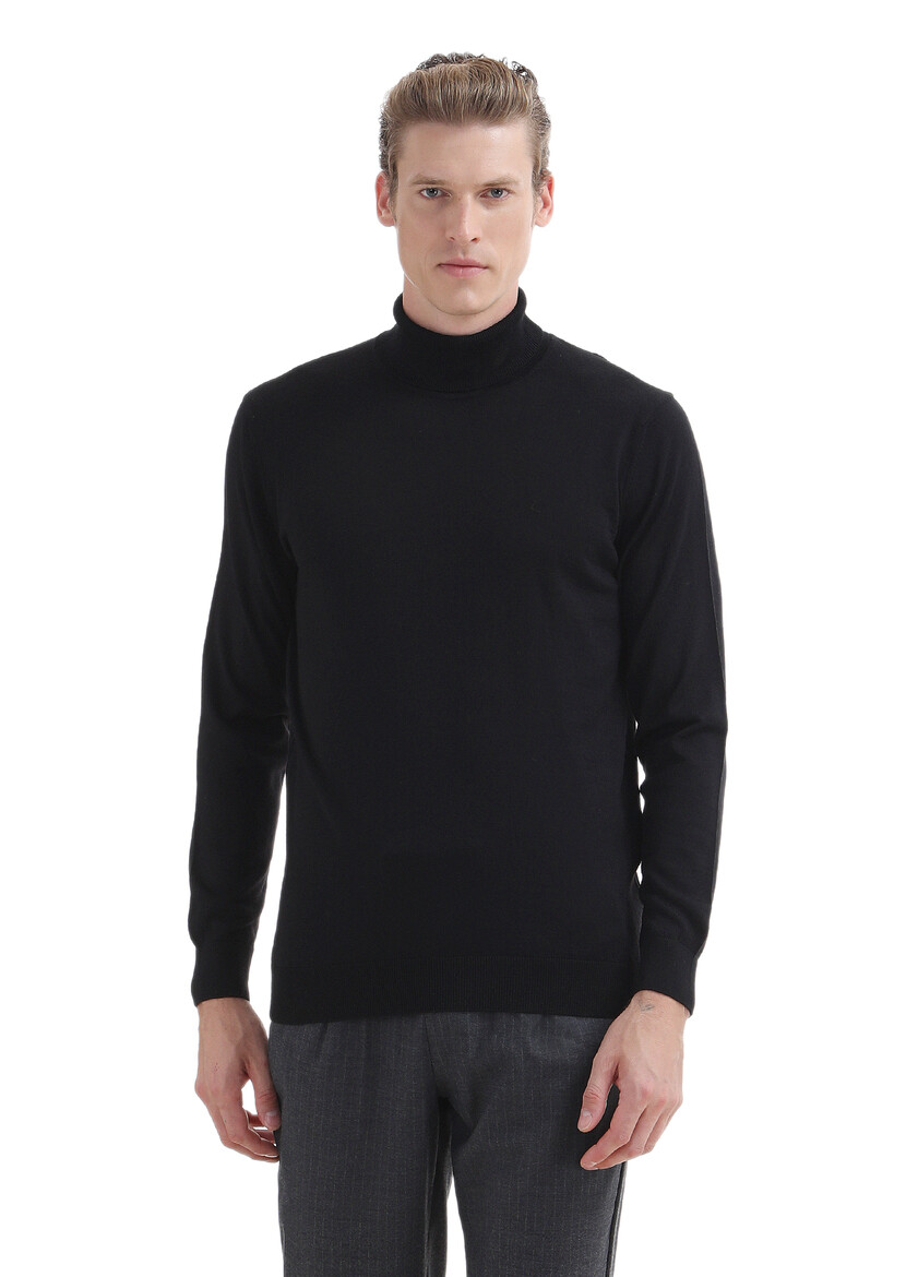 Black Knitwear Sweatshirt - 1