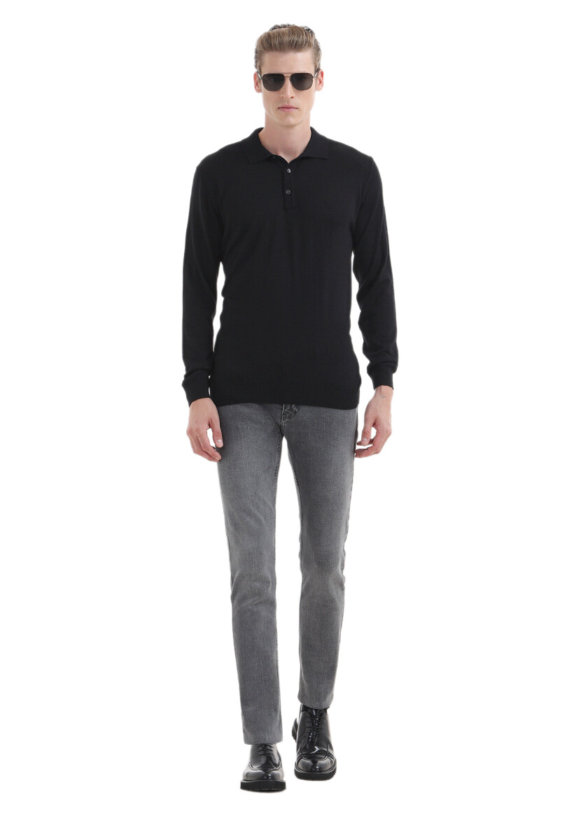 Black Knitwear Sweatshirt 