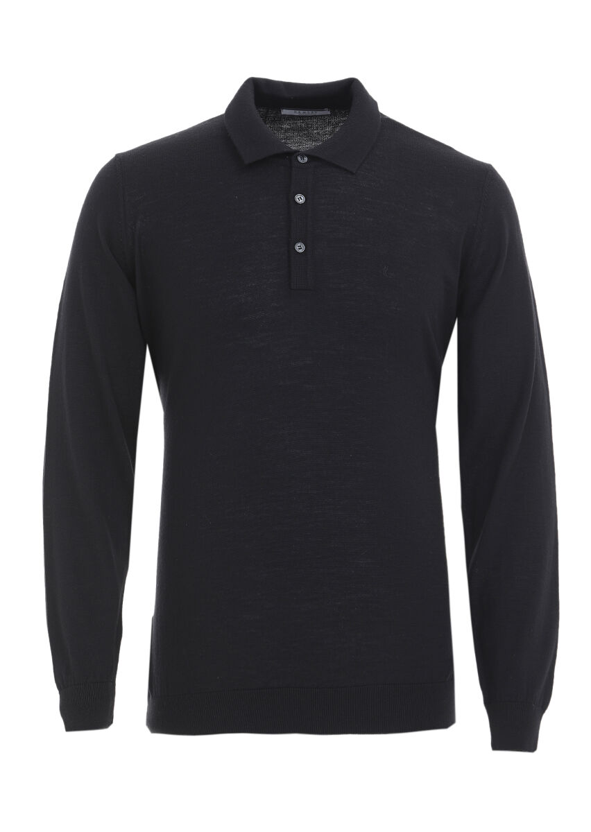 Black Knitwear Sweatshirt - 5