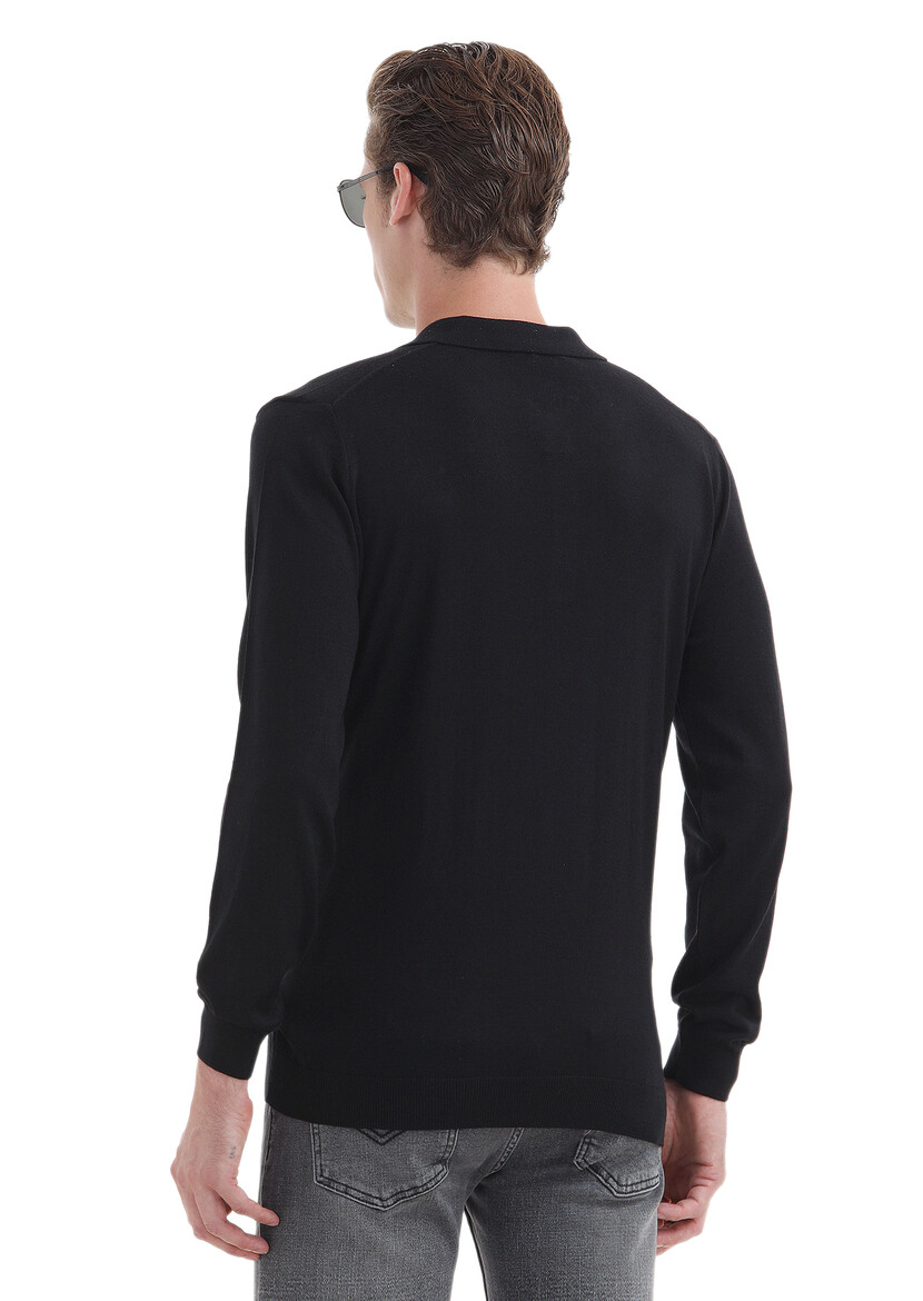 Black Knitwear Sweatshirt - 4