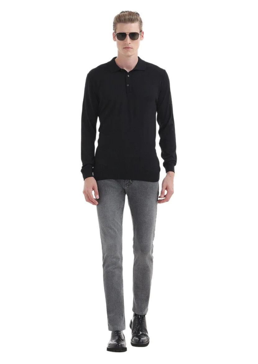 Black Knitwear Sweatshirt 