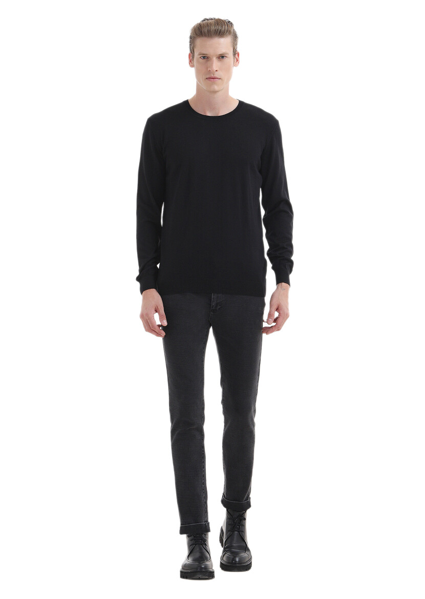 Black Knitwear Sweatshirt 