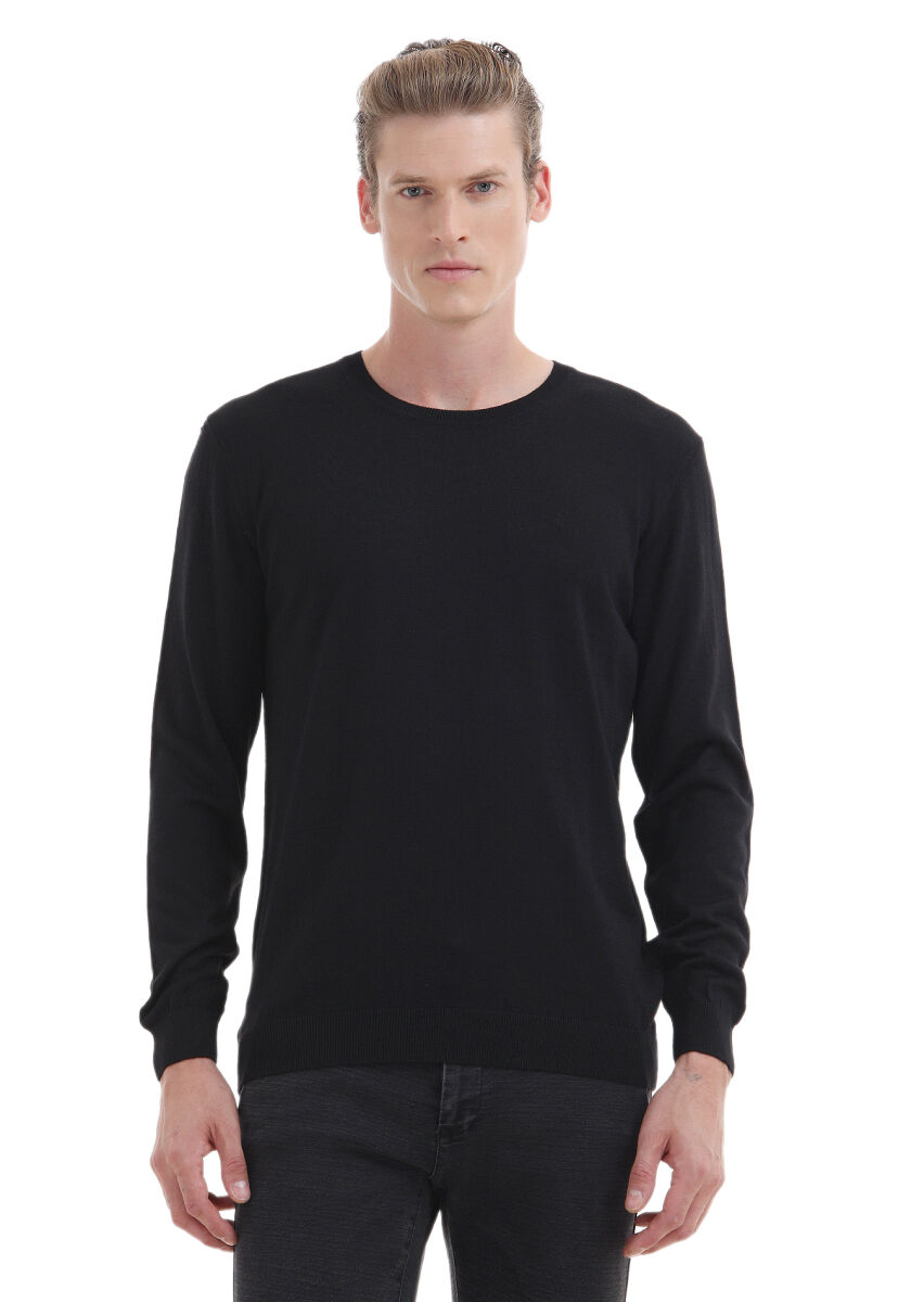 Black Knitwear Sweatshirt - 1