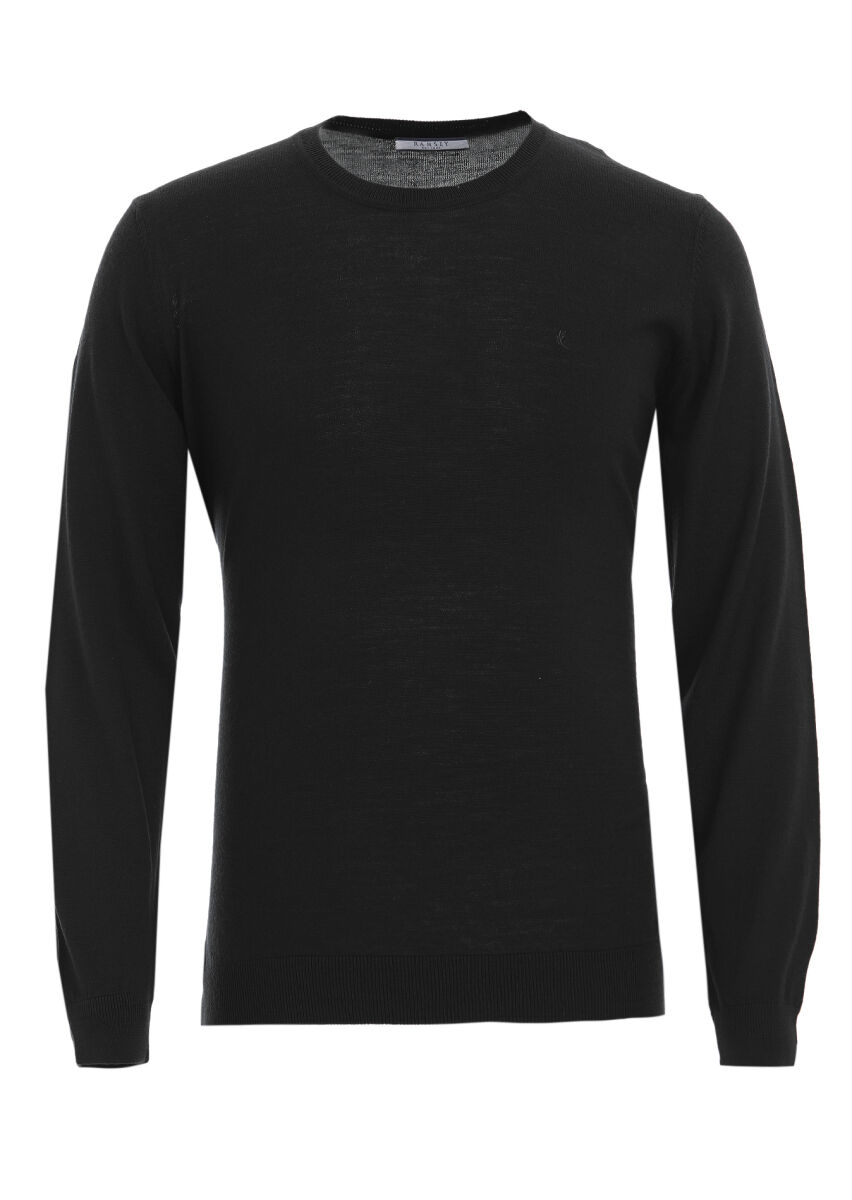 Black Knitwear Sweatshirt - 5